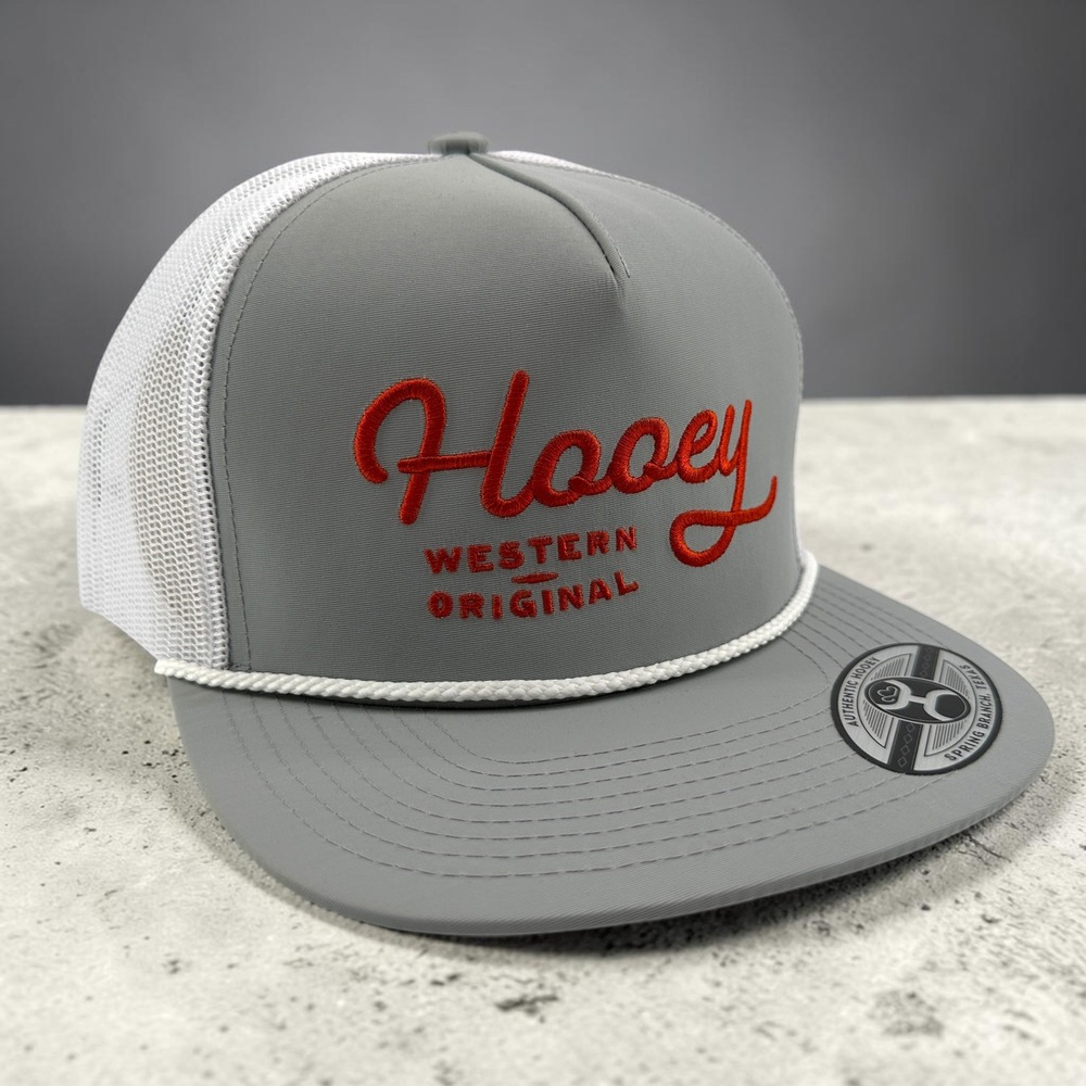 Hooey OG‎ Ball Cap Panel Trucker Hat Gray White Western Original Snapback NEW